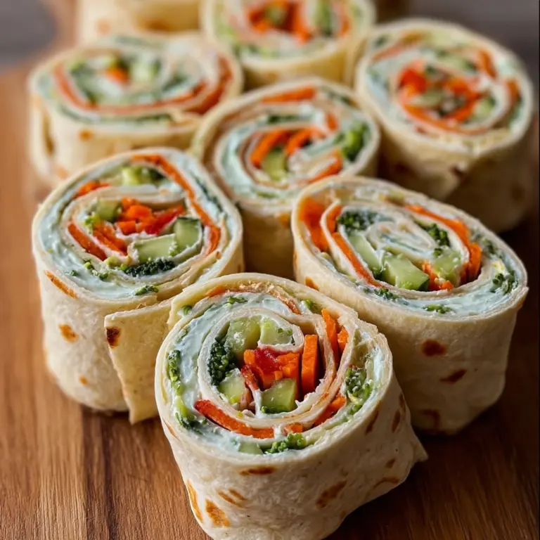 Fresh Vegetable Tortilla Roll Ups Recipe