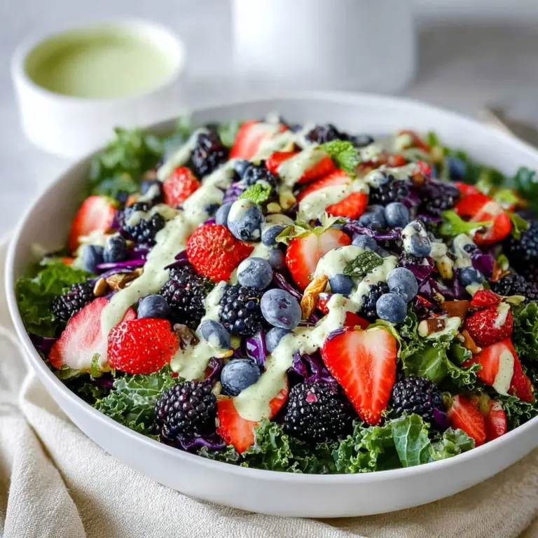 Superfood Berry Salad with Creamy Lemon Herb Dressing Recipe