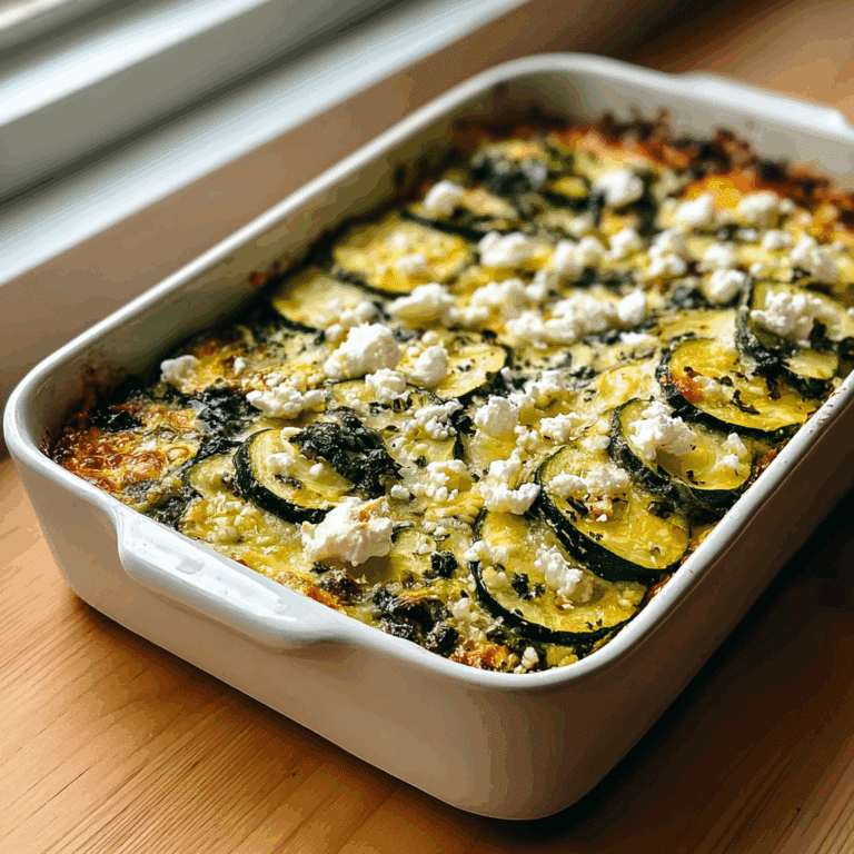 Baked Zucchini Spinach and Feta Casserole Recipe