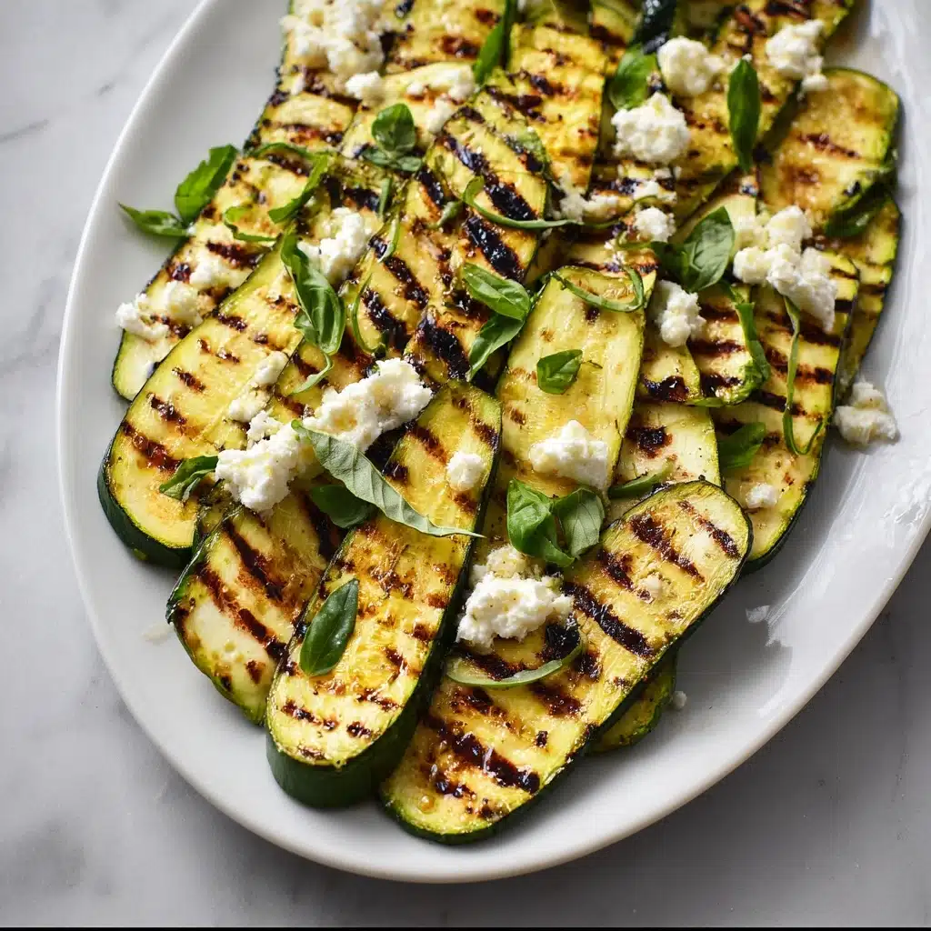 Grilled Zucchini With Goat Cheese, Basil & Honey Recipe - Recipe Image