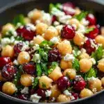 Feta & Cranberry Chickpeas with Lemon Vinaigrette Recipe
