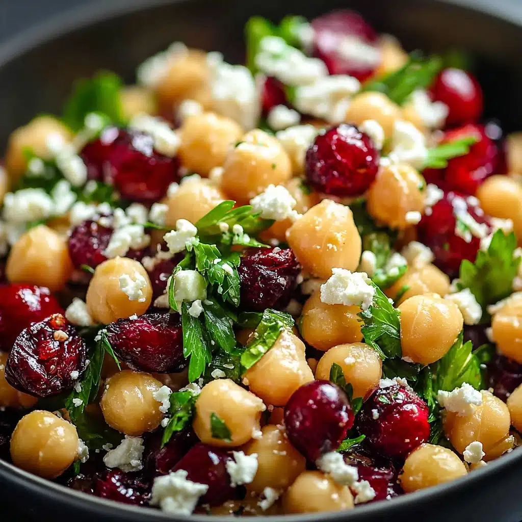 Feta & Cranberry Chickpeas with Lemon Vinaigrette Recipe - Recipe Image