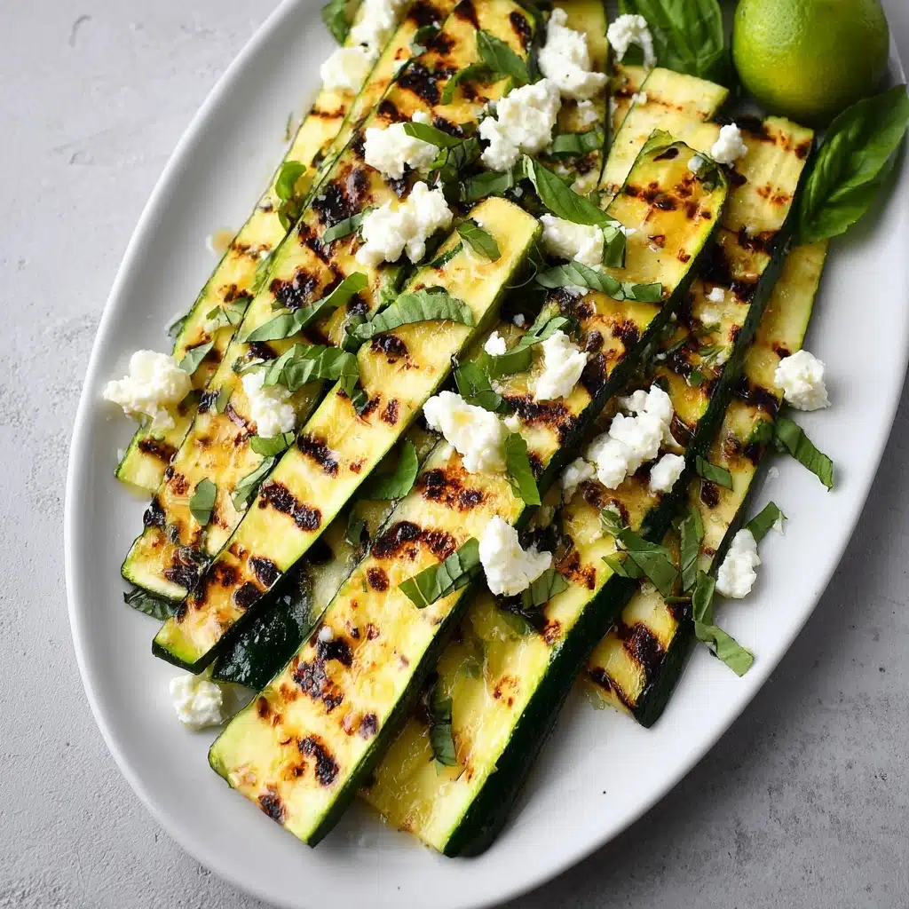 Grilled Zucchini With Goat Cheese, Basil & Honey Recipe - Recipe Image