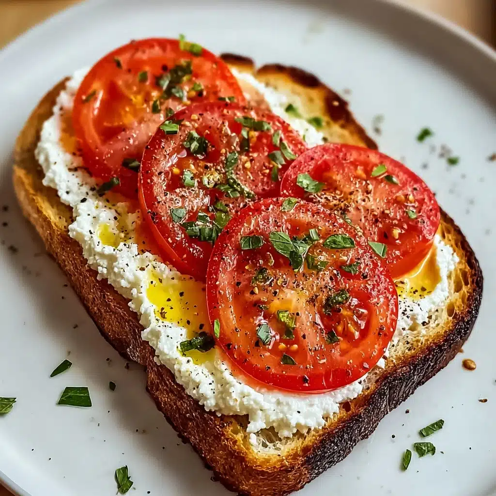 Tomato and Cottage Cheese Toast Recipe - Recipe Image