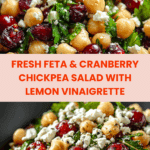 Feta & Cranberry Chickpeas with Lemon Vinaigrette Recipe