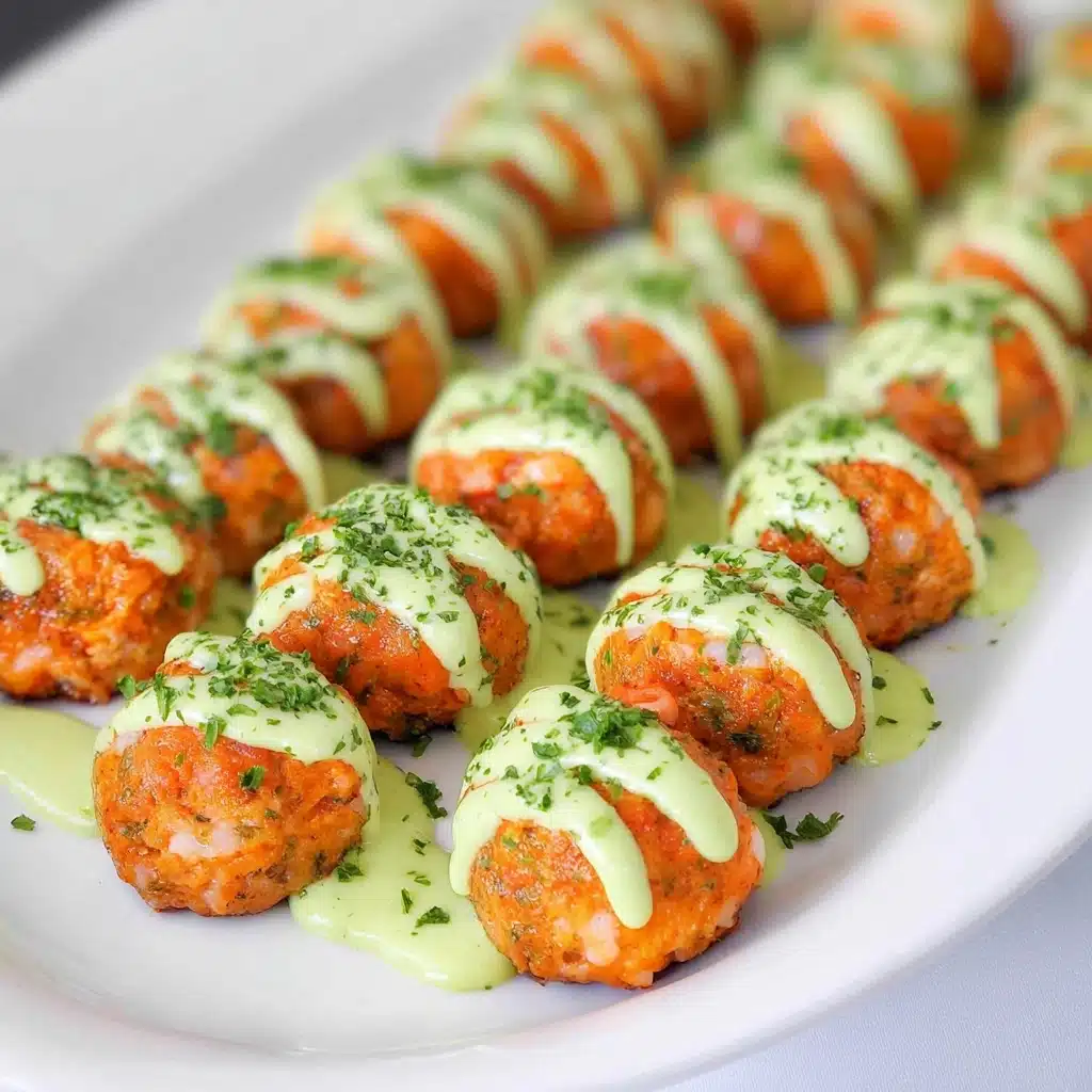 Baked Salmon Meatballs with Avocado Sauce Recipe - Recipe Image