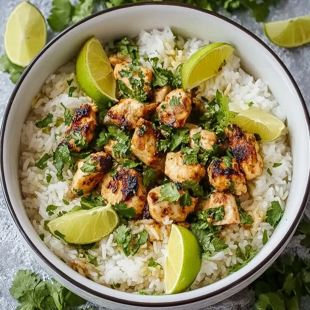 Fluff the coconut rice with a fork and divide it onto four plates Recipe - Recipe Image