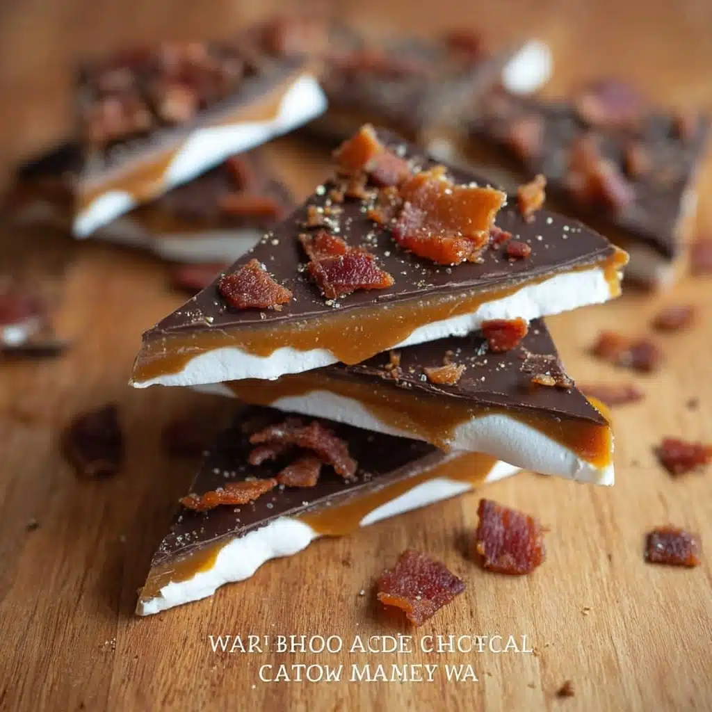 Chocolate, Caramel, Marshmallow, Whiskey & Bacon Bark Recipe - Recipe Image