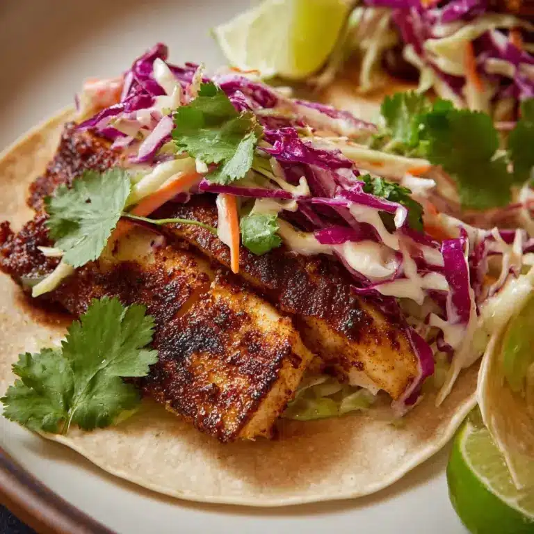 Air Fryer Fish Tacos with Cilantro Lime Slaw Recipe