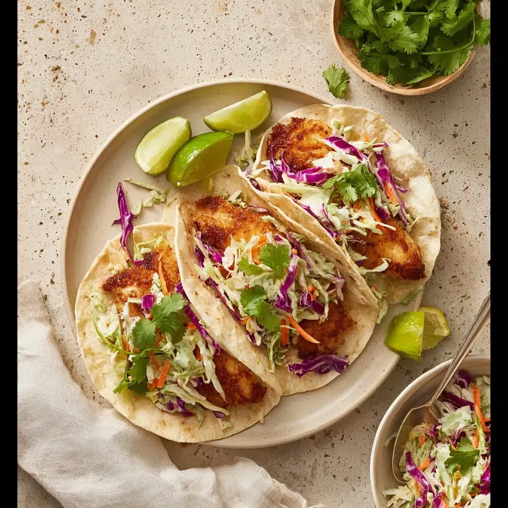 Air Fryer Fish Tacos with Cilantro Lime Slaw Recipe - Recipe Image