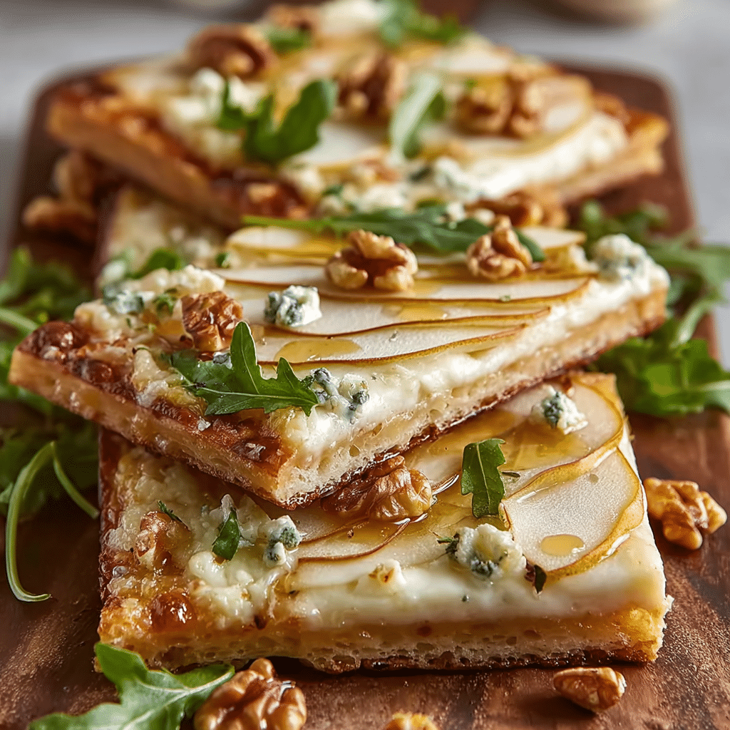Pear and Gorgonzola Flatbread Recipe - Recipe Image