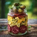 Easy Marinated Cheese Appetizer with Salami & Pickles Recipe