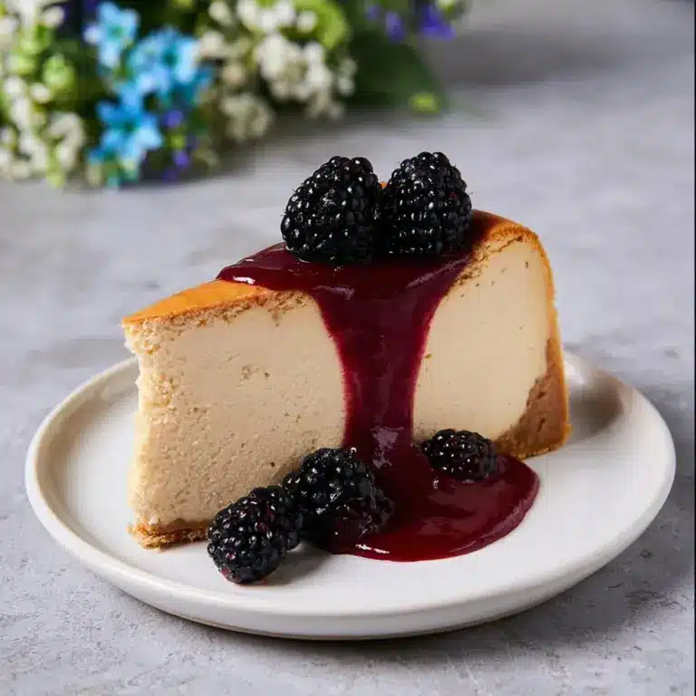 London Fog Basque Cheesecake with Blackberry Sauce Recipe