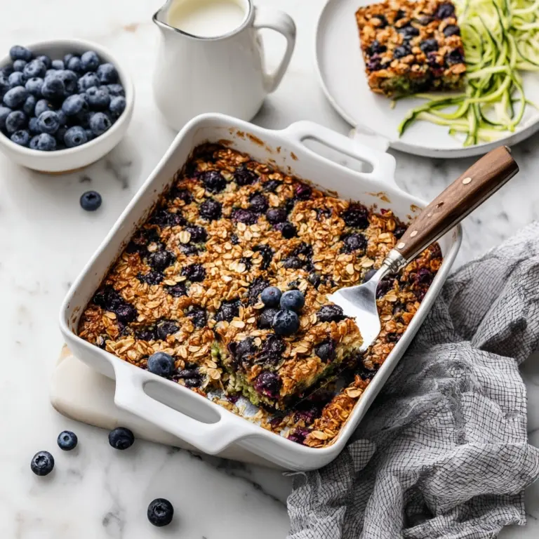 Zucchini Blueberry Baked Oatmeal Recipe