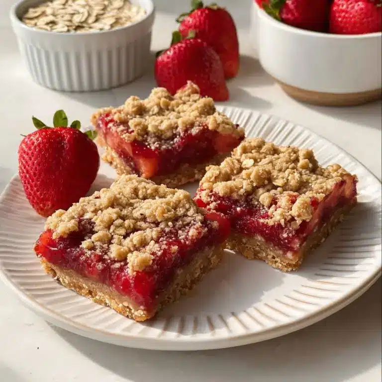 Healthy Oatmeal Strawberry Bars Recipe