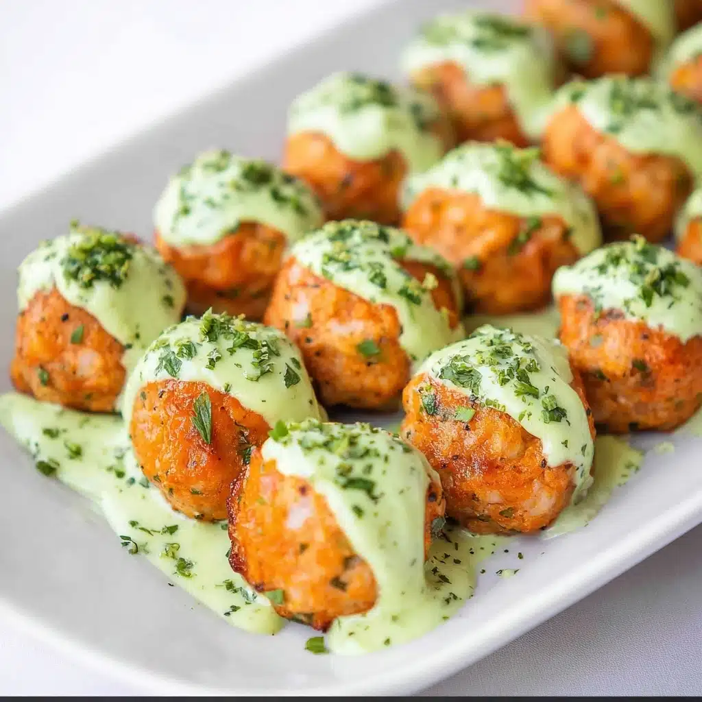 Baked Salmon Meatballs with Avocado Sauce Recipe - Recipe Image