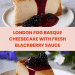 London Fog Basque Cheesecake with Blackberry Sauce Recipe