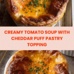 Tomato Soup with Cheddar Puff Pastry Recipe