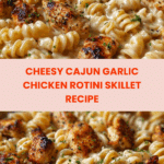 Cheesy Cajun Garlic Chicken Rotini Skillet Recipe