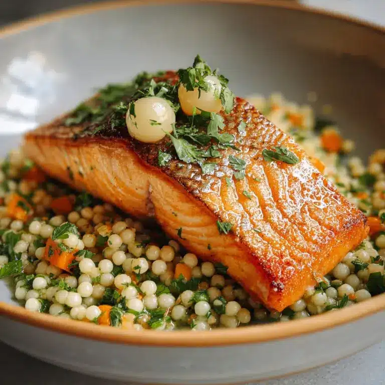 Herbed Pearl Couscous and Salmon Recipe