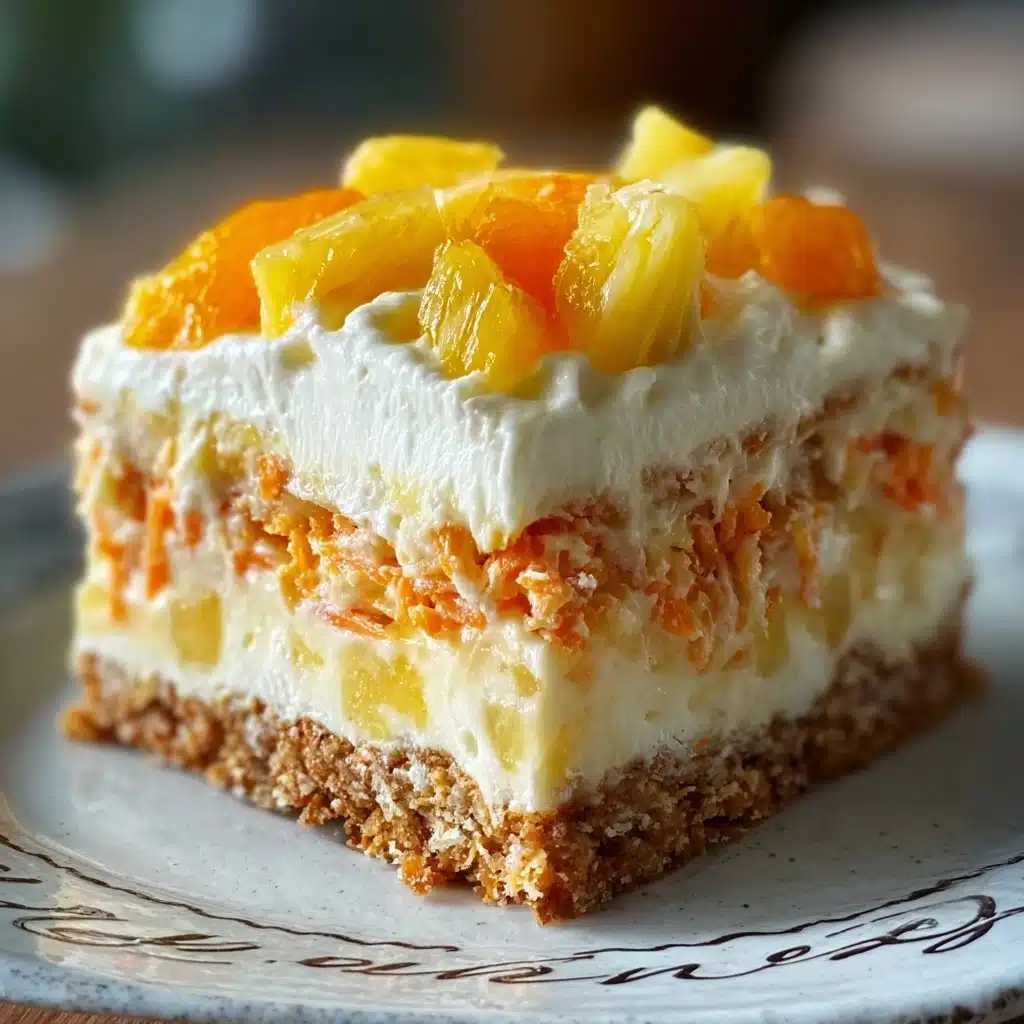 Pineapple Carrot Cream Cake : Moist & Tropical Recipe - Recipe Image