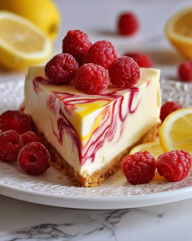 Lemon Raspberry Swirl Cheesecake Recipe