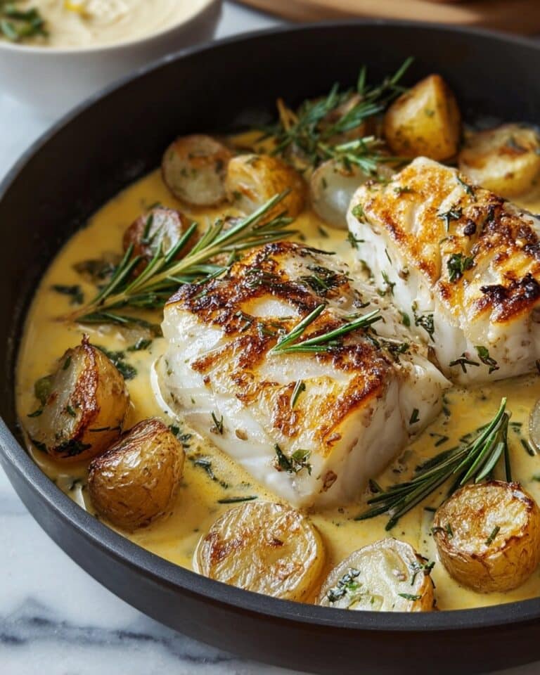 Cod & Potatoes in Rosemary Cream Sauce Recipe