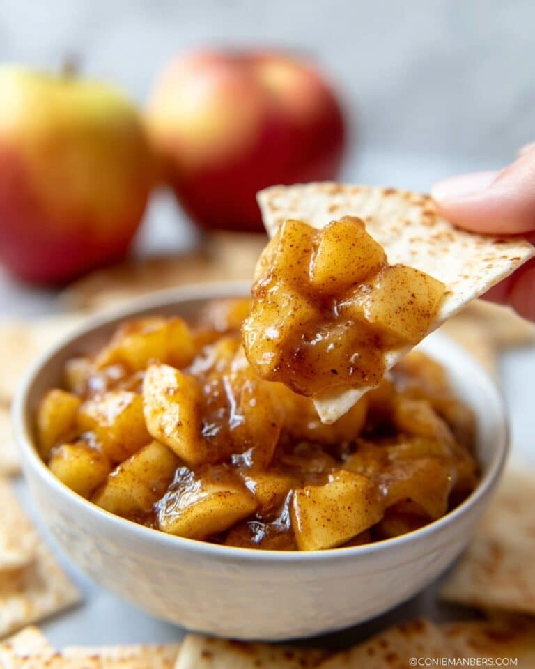 Apple Pie Dip with Cinnamon Sugar Tortilla Chips Recipe