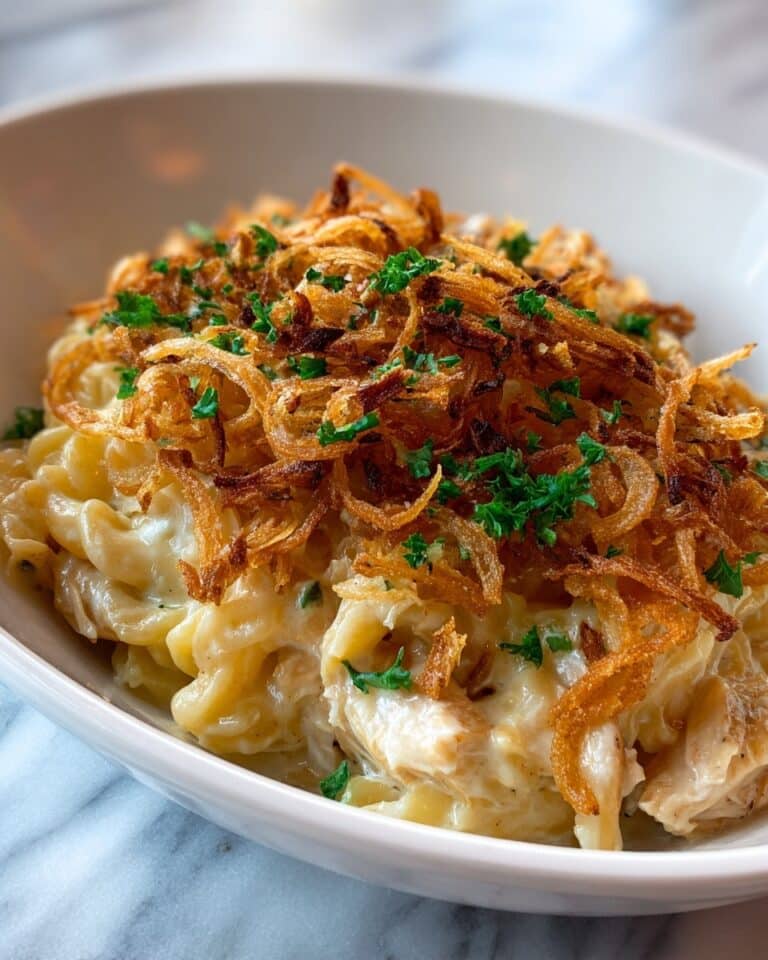 French Onion Chicken Orzo Casserole Recipe