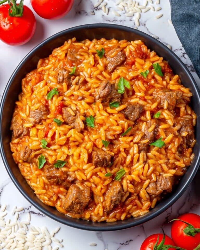 Giouvetsi: Greek Beef Stew with Orzo and Rich Tomato Sauce Recipe