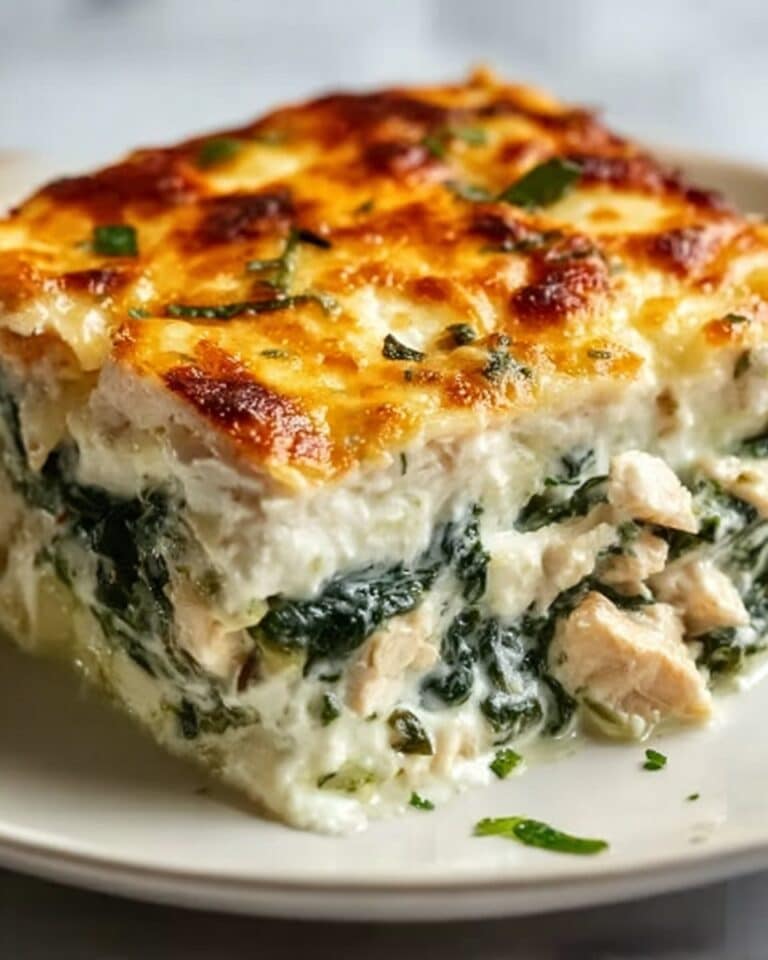 Creamy Chicken and Spinach Casserole with Melted Mozzarella Recipe