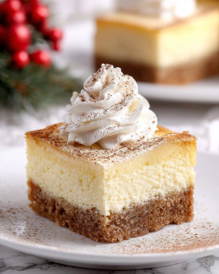 Eggnog Cheesecake Bars Recipe