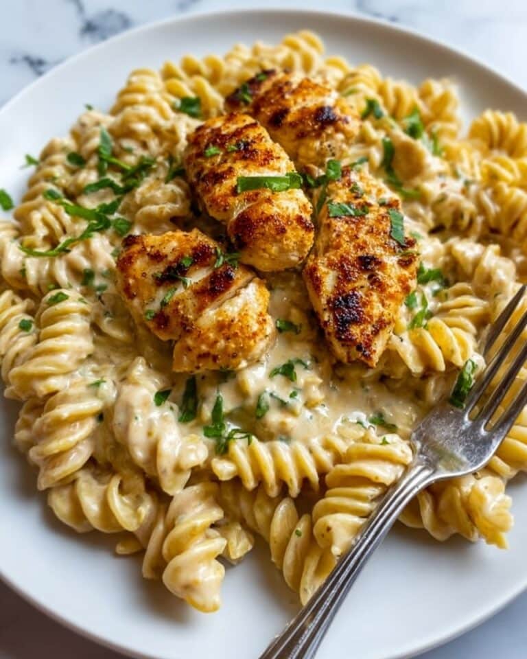 Creamy Garlic Parmesan Chicken with Cheesy Twisted Pasta Recipe
