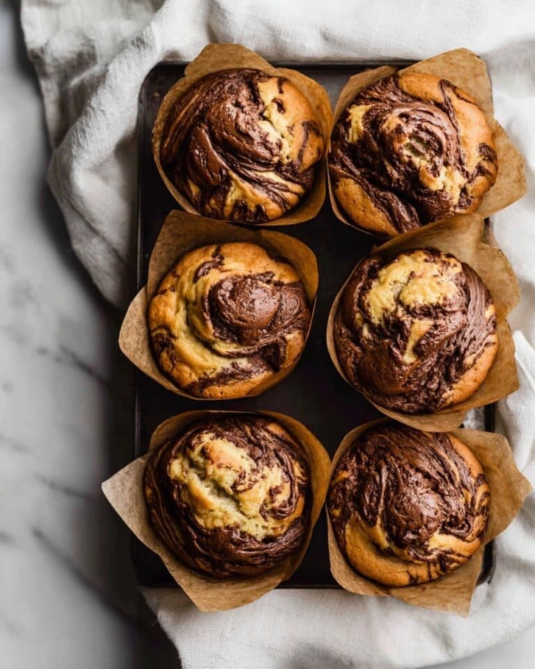 Nutella Swirled Banana Muffins Recipe