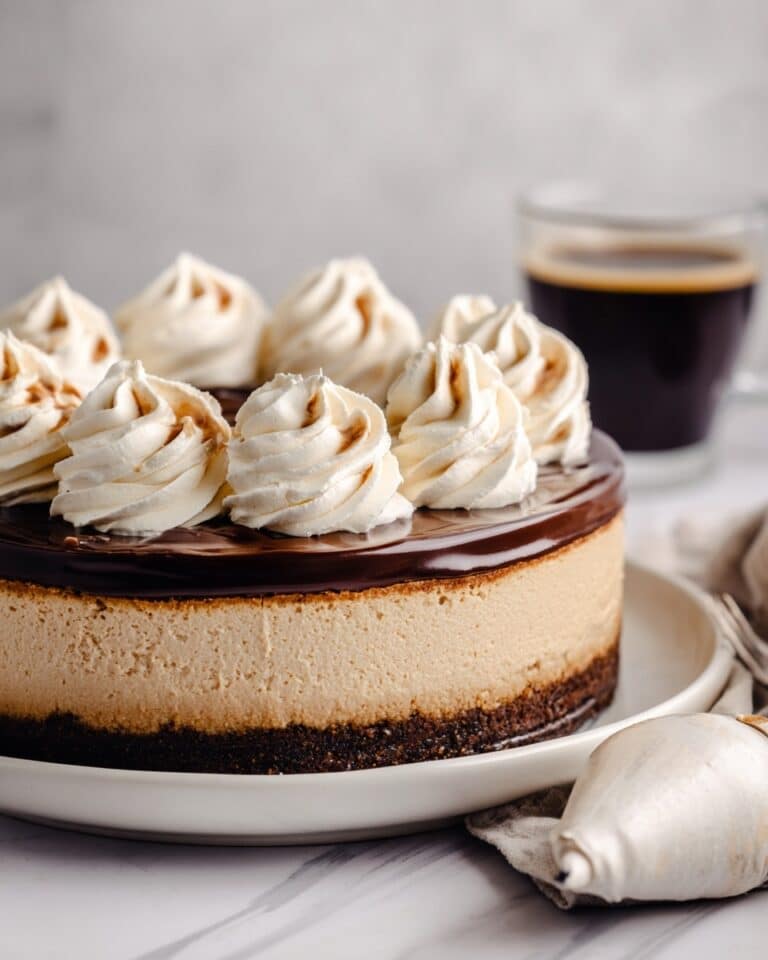 Coffee Cheesecake with Oreo Crust and Chocolate Espresso Ganache Recipe