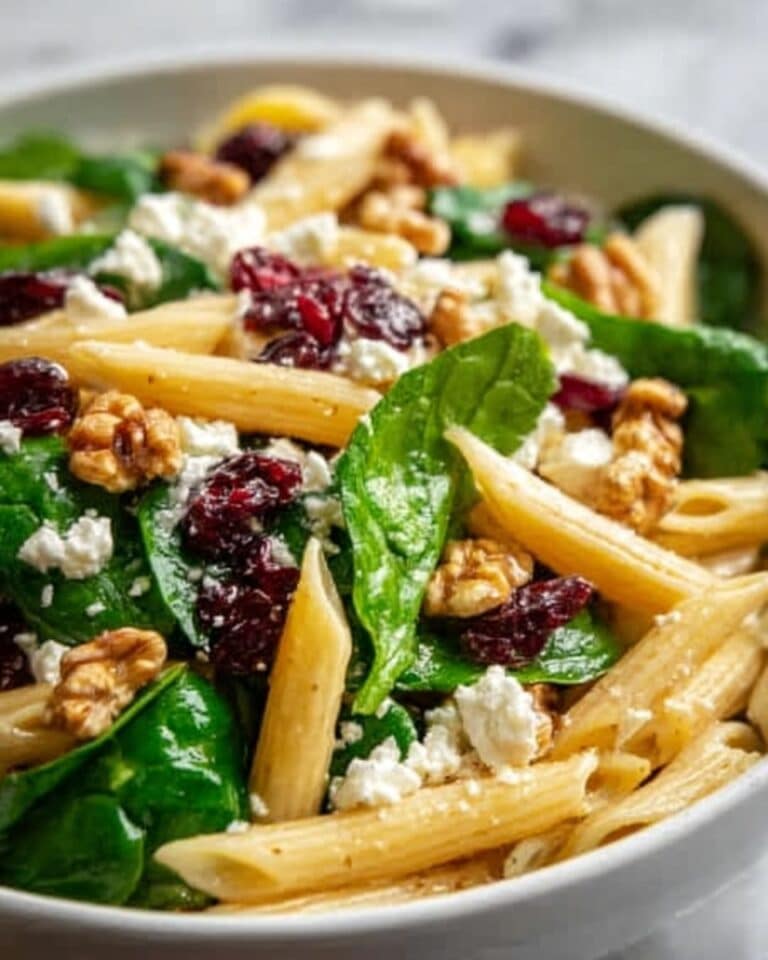 Feta & Cranberry Penne Salad with Orange Vinaigrette Recipe