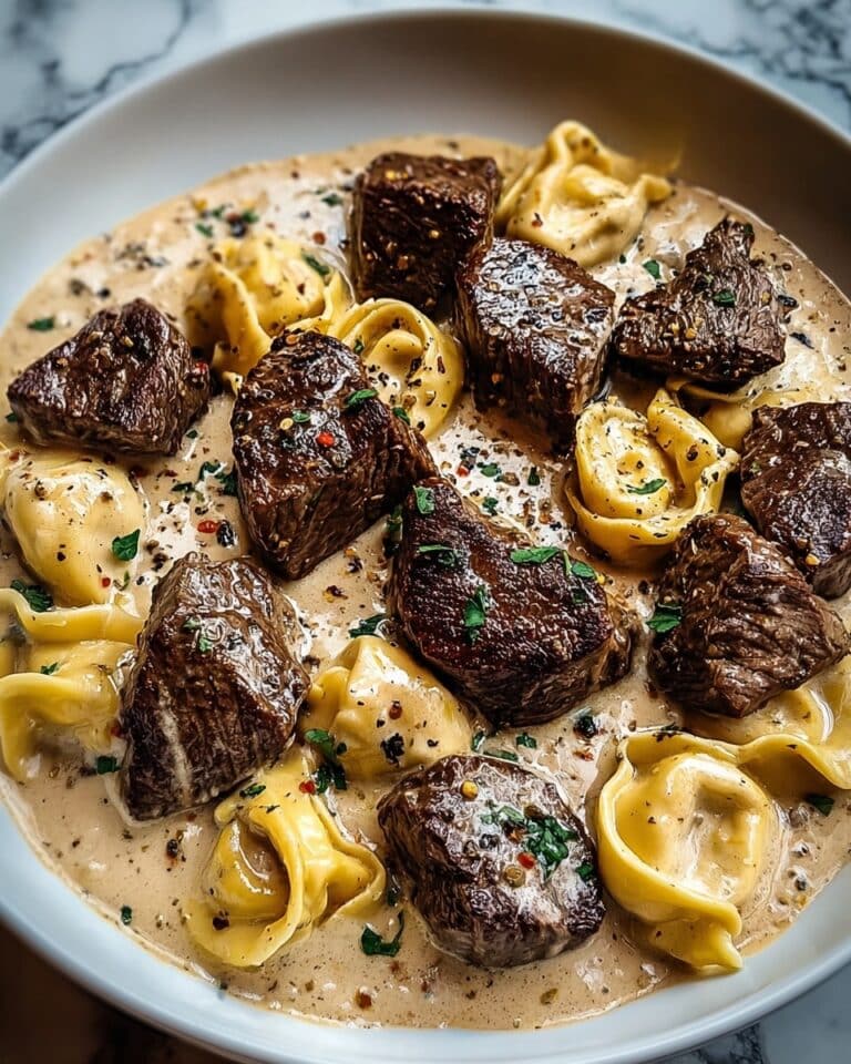 Cracked Garlic Steak Tortellini in Creamhouse Sauce Bliss Recipe