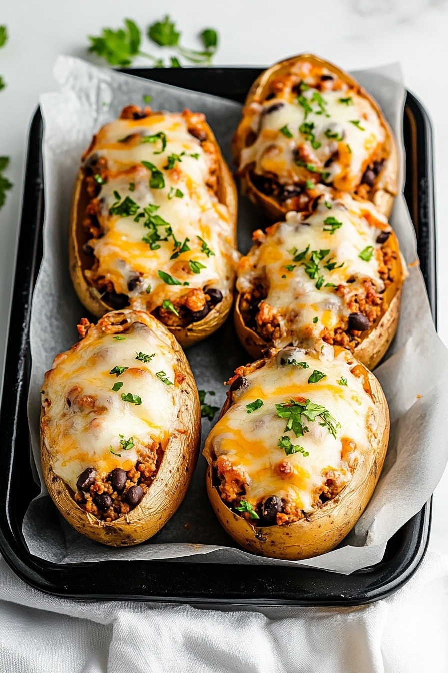 High Protein Ground Turkey Stuffed Sweet Potatoes Recipe - Recipe Image