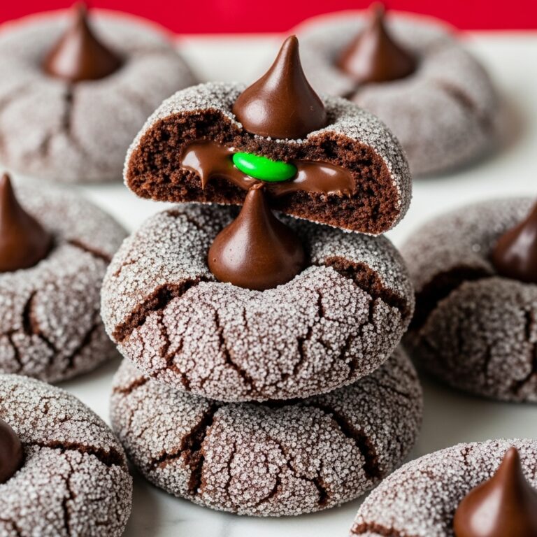 Chocolate Mint Truffle Kiss Cookies Recipe