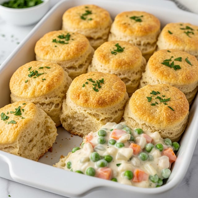 Simple Chicken Pot Pie with Biscuits Recipe