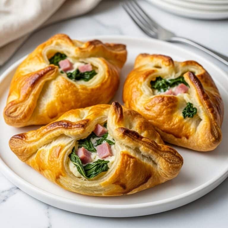 Ham and Swiss Spinach Puff Pastries Recipe