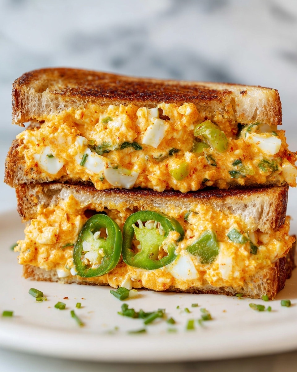 A square slice of layered vegetable terrine sits on a white plate with white marbled texture. The bottom layer is roasted red bell pepper, bright red and slightly glossy with some herbs sprinkled around. Above that is a smooth yellow layer of roasted yellow squash, topped by a thick, creamy white layer of ricotta cheese mixed with herbs. Next is a layer of grilled dark purple eggplant slices with green zucchini rounds on top. The top layer has roasted red bell pepper pieces, browned and slightly charred, garnished with fresh green basil leaves in the center and some herb bits scattered nearby. Small drops of olive oil glisten around the terrine. photo taken with an iphone --ar 4:5 --v 7