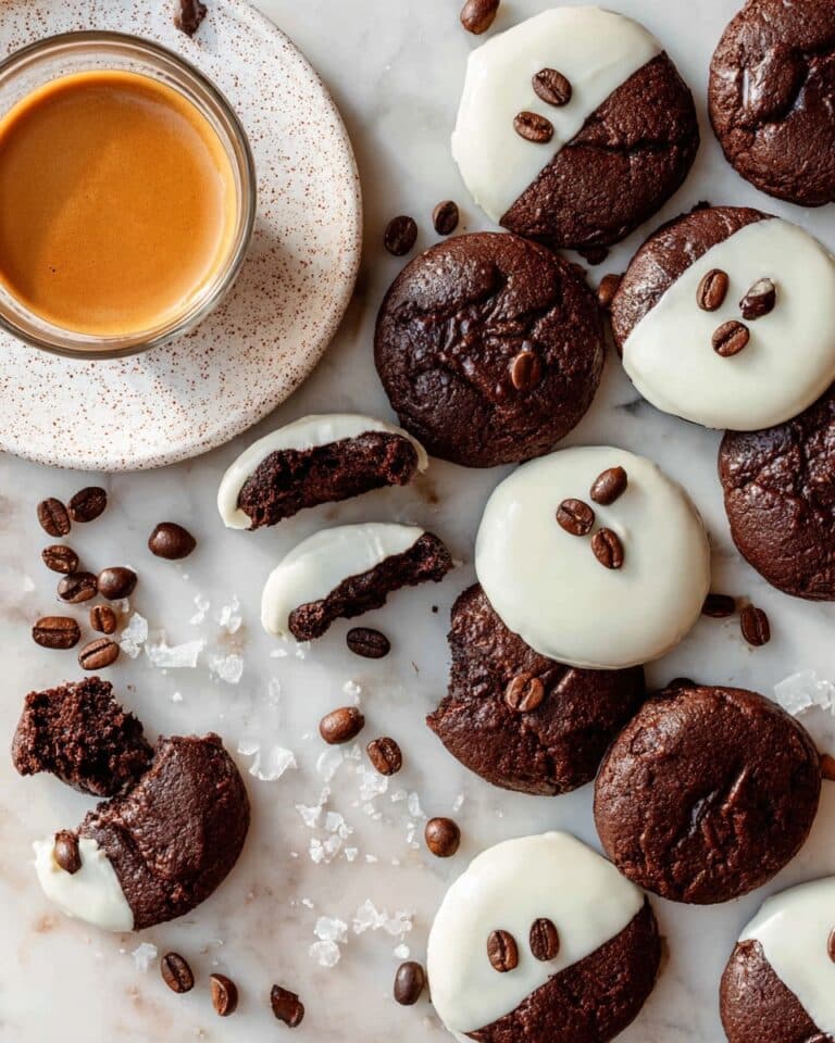 Espresso Martini Cookies with White Chocolate and Coffee Bean Garnish Recipe