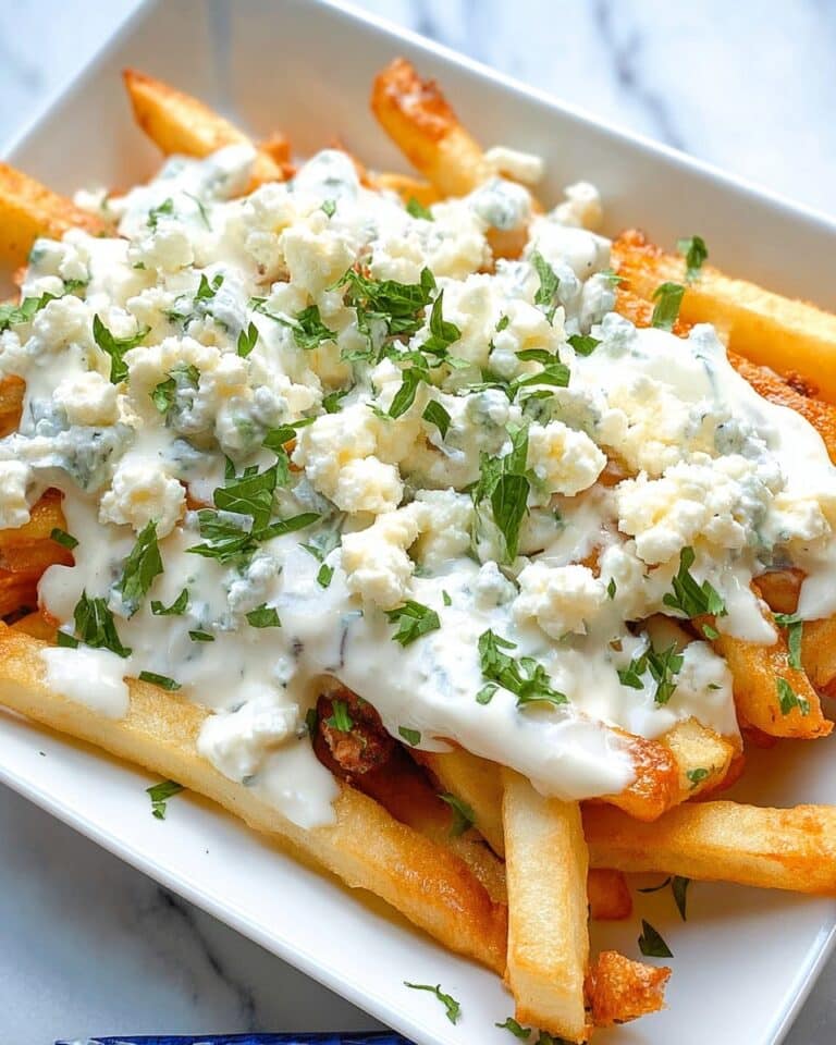 Greek Fries with Feta Cheese and Herb Yogurt Sauce Recipe