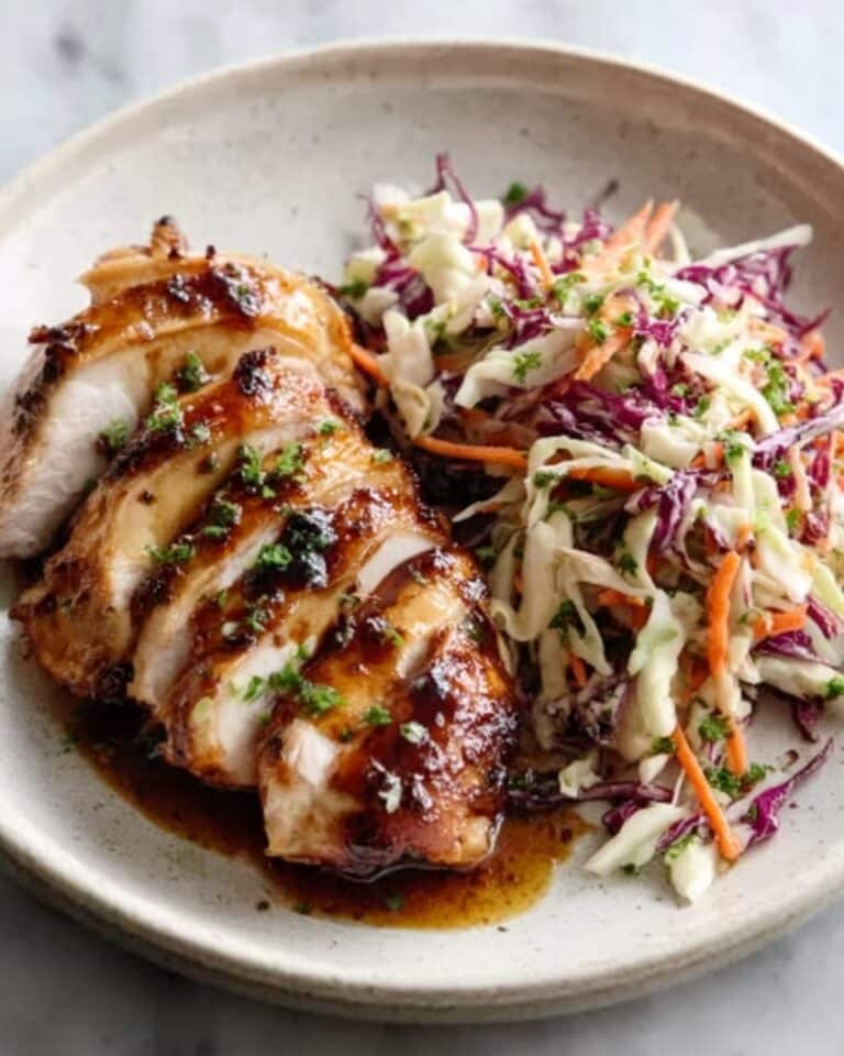 Sticky Apple Cider Chicken with Autumn Slaw Recipe