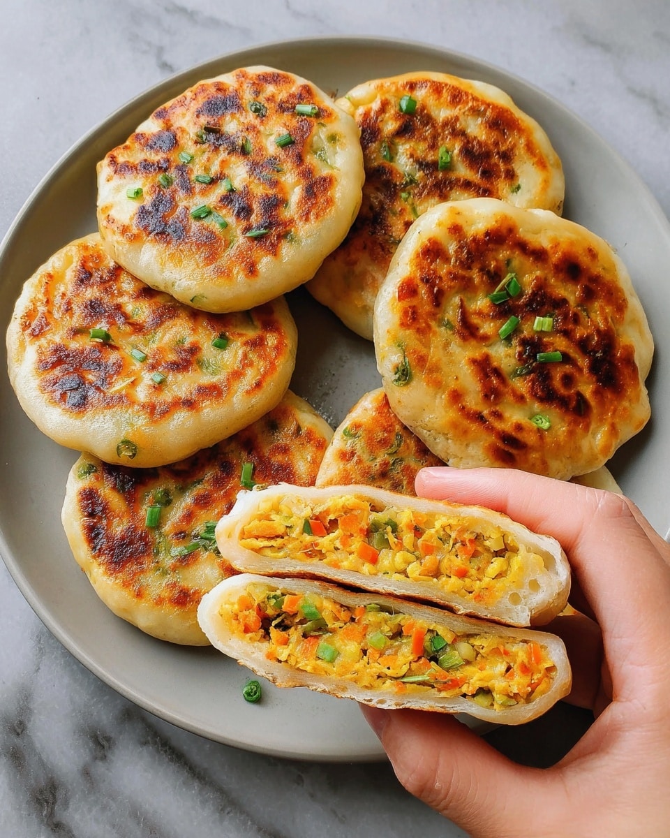 Chinese-Style Savoury Stuffed Breakfast Pancakes Recipe - Recipe Image