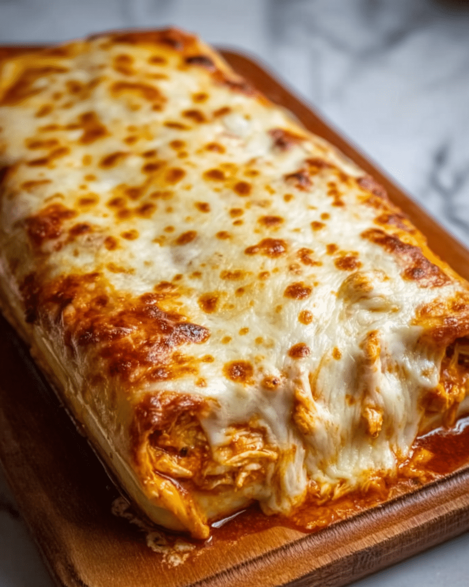A close-up view of two halves of a toasted burrito stacked on top of each other, showing three main layers inside: a soft, light brown, toasted tortilla on the outside, a thick middle layer of melted yellow and white cheese oozing out, and a dense layer of cooked ground beef with a crumbly texture in between. The burrito is placed on a dark wooden surface with small bits of beef spilling out, and there is a blurred background with a white bowl partially visible. Photo taken with an iphone --ar 4:5 --v 7