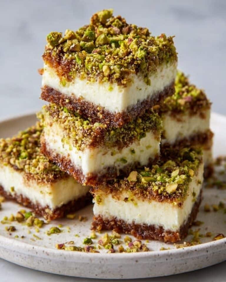 Greek Honey Pistachio Cheesecake Bars Recipe