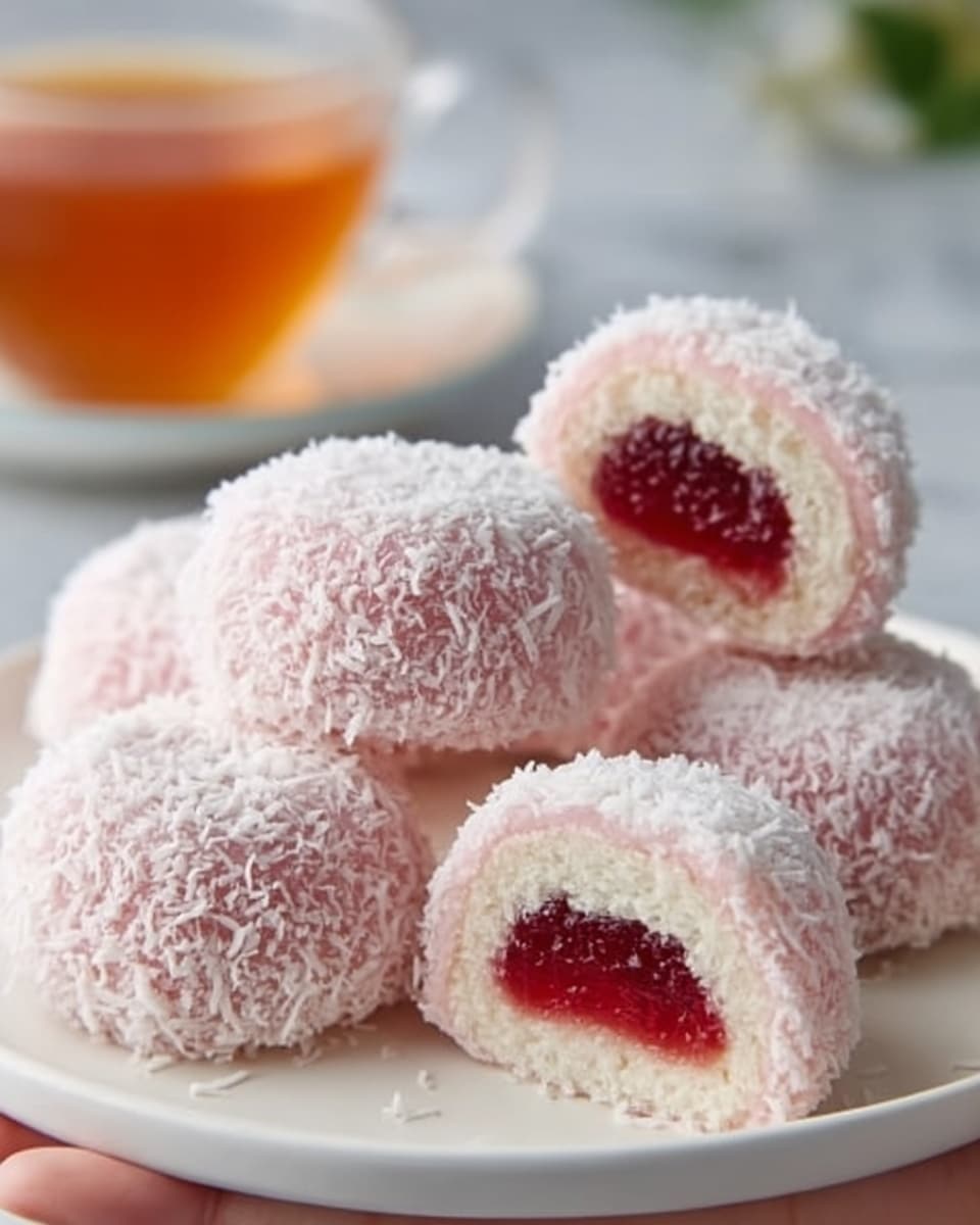A close-up of a cupcake cut open to show its inside layers; the base is a light golden sponge cake with visible red raspberry pieces scattered throughout, filled with a creamy yellow custard center. The top layer is decorated with thick, swirled white frosting, sprinkled with thin strips of yellow zest and small silver edible balls. A single fresh raspberry dusted with powdered sugar sits on top, and a few whole raspberries rest beside the cupcake on a white plate, all placed on a white marbled background. Photo taken with an iphone --ar 4:5 --v 7