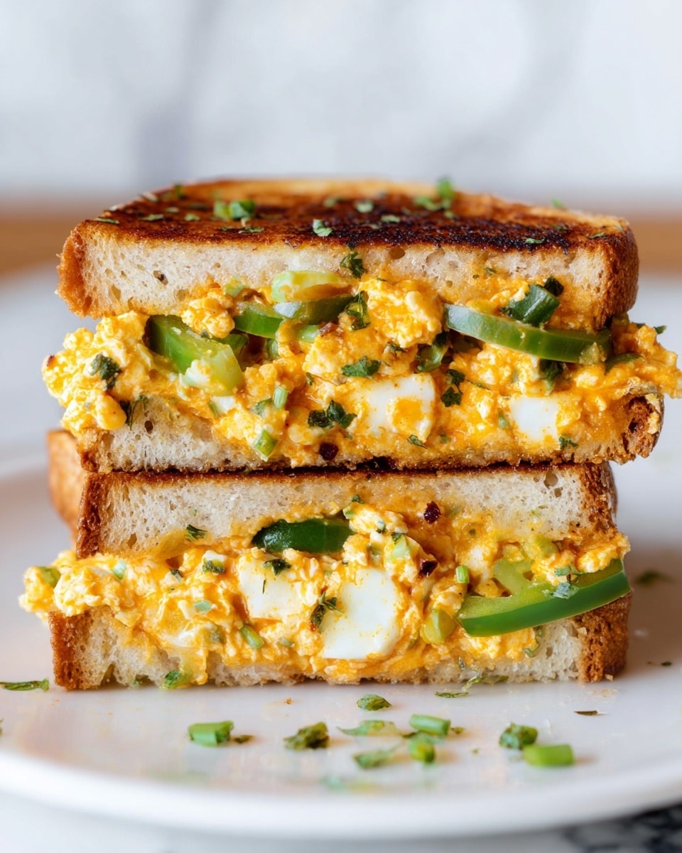 The image shows a square-shaped layered vegetable dish on a white plate, resting on a white marbled texture. The bottom layer is a soft, golden-yellow vegetable base with some roasted red pieces. Above this is a thick white creamy layer with small bits of green herbs mixed in. The third layer consists of thick slices of roasted dark purple eggplant. On top of the eggplant are grilled green zucchini slices, and the topmost layer is made of roasted red bell pepper pieces with a slight charred look. A fresh green basil leaf is placed on the top, with some chopped herbs scattered around the plate. A small drizzle of olive oil and herbs adds a glossy finish. Photo taken with an iphone --ar 4:5 --v 7